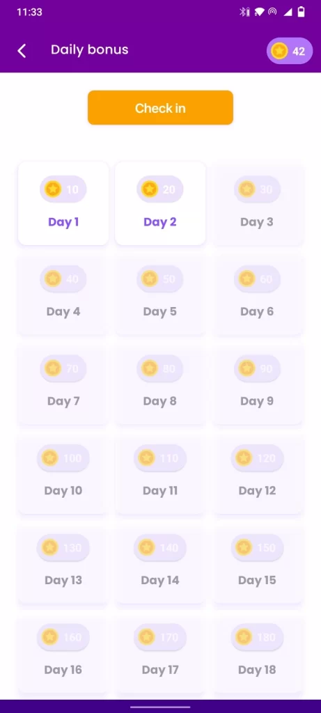 Top Follow daily coin bonus in android screenshot